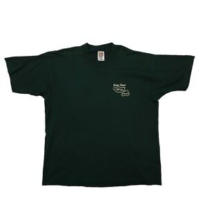 Fruit of the Loom Best Vtg 90s Single Stitch T Shirt Green Mens XL Coates Island